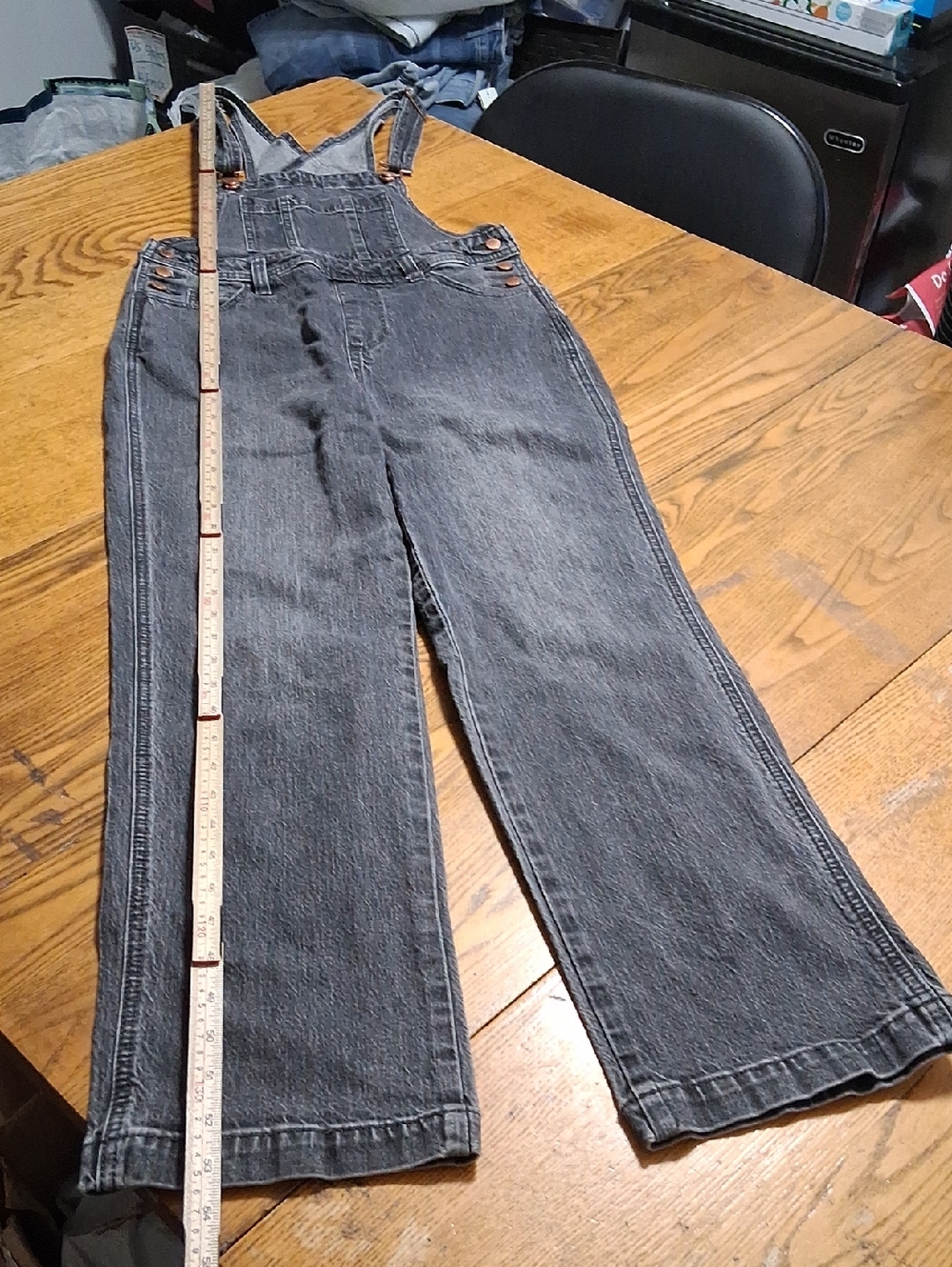 UNIVERSAL THREAD Jean OVERALLS Womens 00 / 24 BLACK FADED Preowned Used Denim